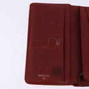 CHANEL Matelasse Long Wallet Lamb Skin Orange Silver CC Auth 142365-8