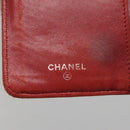 CHANEL Matelasse Long Wallet Lamb Skin Orange Silver CC Auth 142365-19