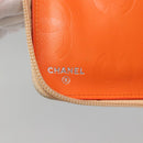 CHANEL Cambon Line Matelasse Long Wallet Calf Skin Orange Silver CC Auth 142366-14