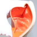 CHANEL Cambon Line Matelasse Long Wallet Calf Skin Orange Silver CC Auth 142366-20