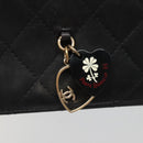 CHANEL Matelasse Long Wallet Lamb Skin Black Gold CC Auth 142368-8