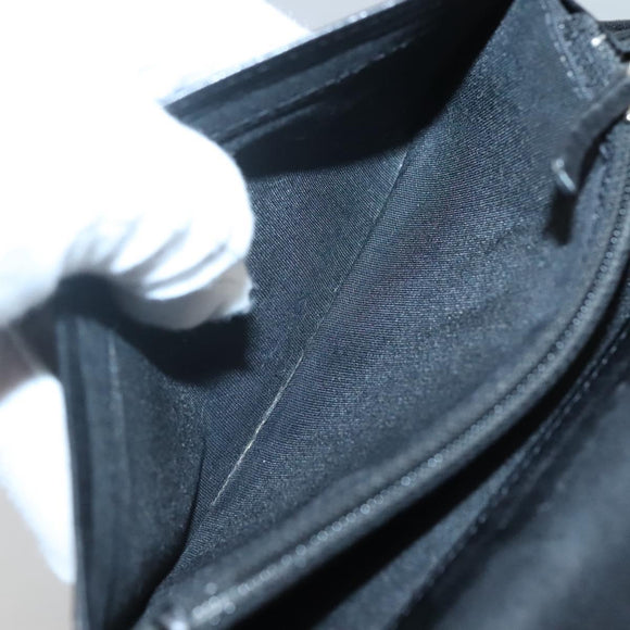 CHANEL Matelasse Long Wallet Lamb Skin Black Gold CC Auth 142368