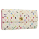 LOUIS VUITTON Multicolor Portefeuille Sarah Wallet White M93532 LV Auth 142372-1
