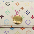 LOUIS VUITTON Multicolor Portefeuille Sarah Wallet White M93532 LV Auth 142372-17