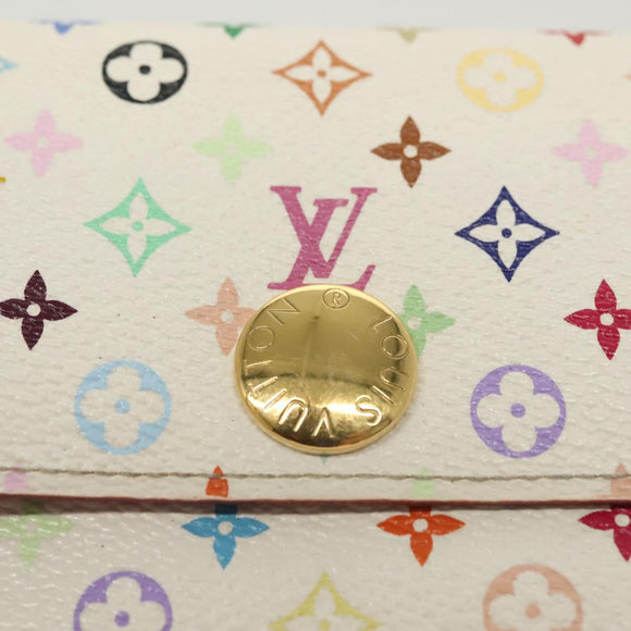 LOUIS VUITTON Multicolor Portefeuille Sarah Wallet White M93532 LV Auth 142372