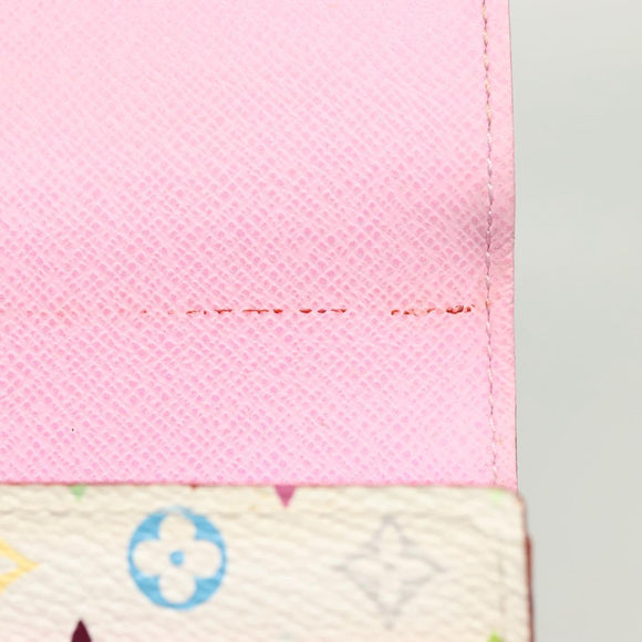 LOUIS VUITTON Multicolor Portefeuille Sarah Wallet White M93532 LV Auth 142372