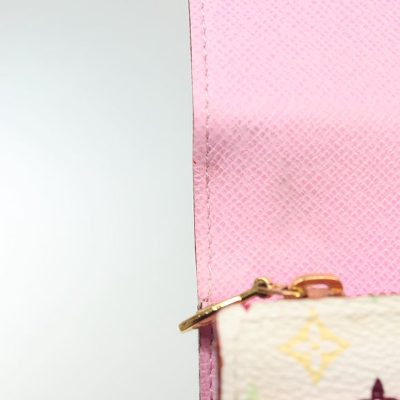 LOUIS VUITTON Multicolor Portefeuille Sarah Wallet White M93532 LV Auth 142372