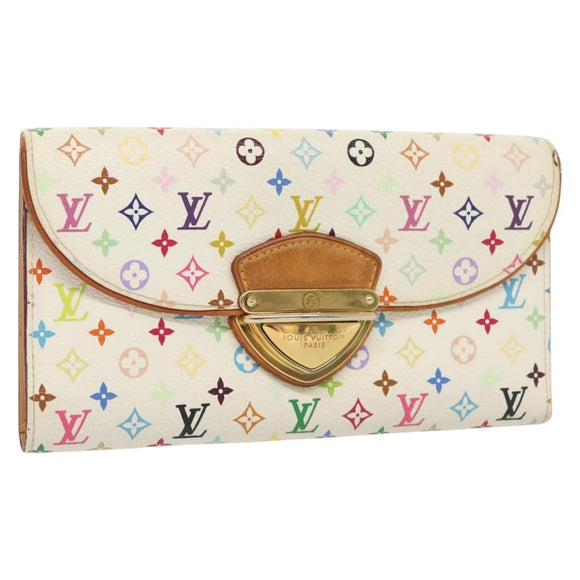 LOUIS VUITTON Multicolor Portefeuille Eugenie Wallet White M60053 LV Auth 142374