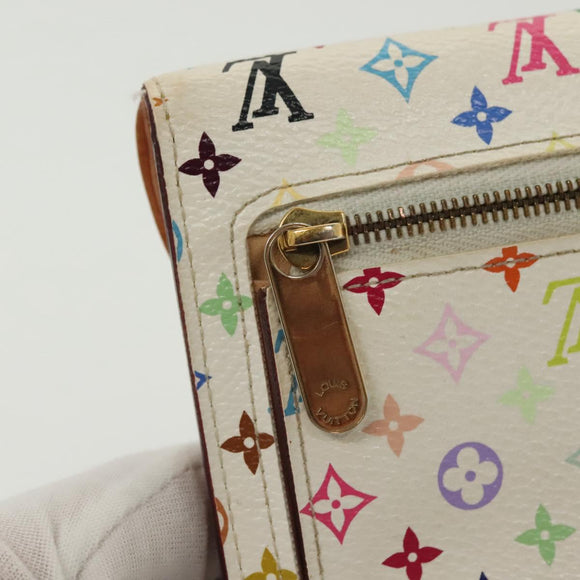 LOUIS VUITTON Multicolor Portefeuille Eugenie Wallet White M60053 LV Auth 142374