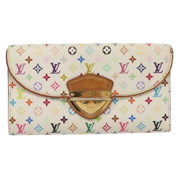 LOUIS VUITTON Multicolor Portefeuille Eugenie Wallet White M60053 LV Auth 142374