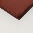 HERMES Beansufla Wallet Leather Brown Gold Auth 142375-11