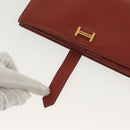 HERMES Beansufla Wallet Leather Brown Gold Auth 142375-14