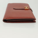HERMES Beansufla Wallet Leather Brown Gold Auth 142375-5