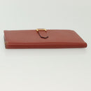 HERMES Beansufla Wallet Leather Brown Gold Auth 142375-6