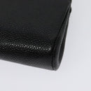 CHANEL Pouch Caviar Skin Black Gold CC Auth 142376-11