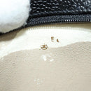 CHANEL Pouch Caviar Skin Black Gold CC Auth 142376-13