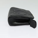 CHANEL Pouch Caviar Skin Black Gold CC Auth 142376-5