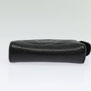 CHANEL Pouch Caviar Skin Black Gold CC Auth 142376-7