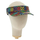 GUCCI GG Psychedelic Sun Visor Hat Multicolor Silver Auth 142391-1