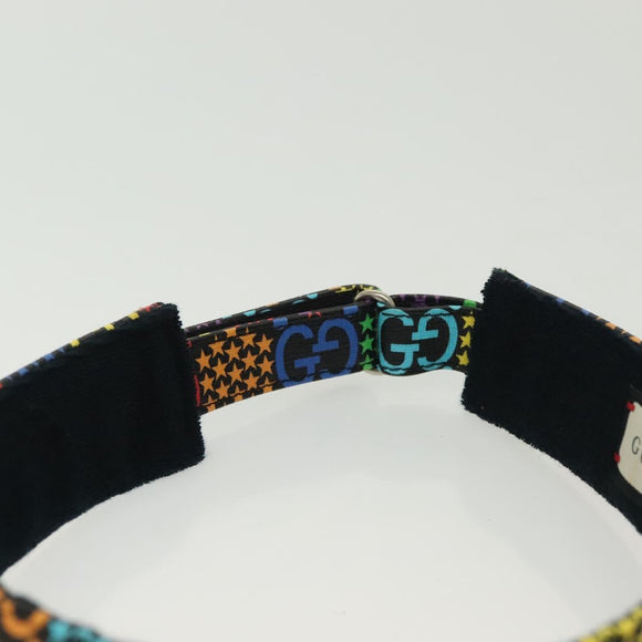 GUCCI GG Psychedelic Sun Visor Hat Multicolor Silver Auth 142391