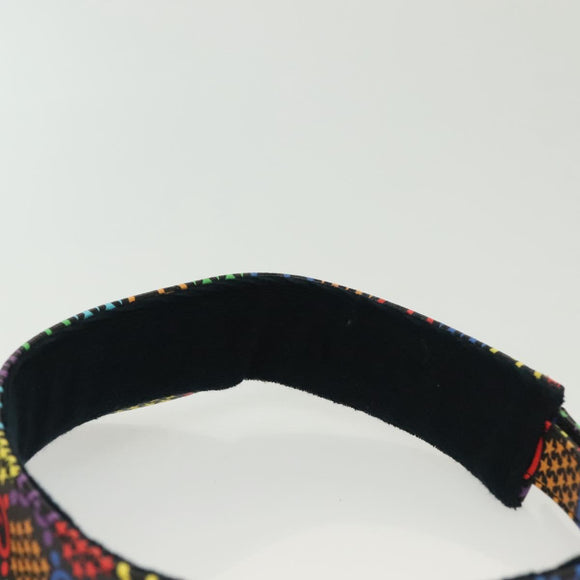 GUCCI GG Psychedelic Sun Visor Hat Multicolor Silver Auth 142391