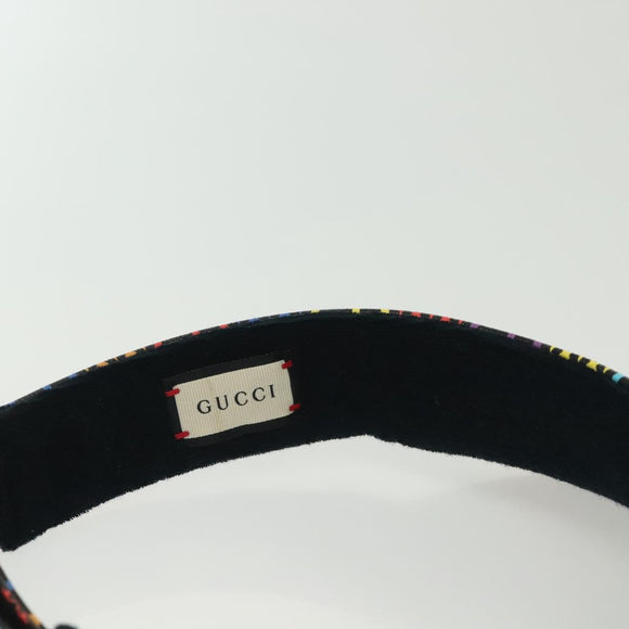 GUCCI GG Psychedelic Sun Visor Hat Multicolor Silver Auth 142391