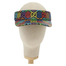 GUCCI GG Psychedelic Sun Visor Hat Multicolor Silver Auth 142391-13