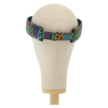 GUCCI GG Psychedelic Sun Visor Hat Multicolor Silver Auth 142391 - 0