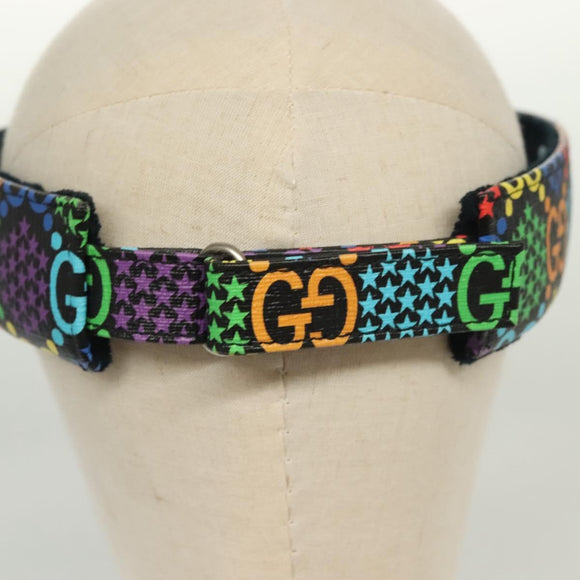 GUCCI GG Psychedelic Sun Visor Hat Multicolor Silver Auth 142391
