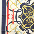 HERMES Carre 90 Scarf ""Eperon d'or"" Silk Navy Auth 142397-5