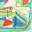 HERMES Carre 90 Scarf ""THALASSA"" Silk Green Auth 142398-10
