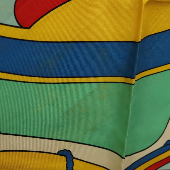 HERMES Carre 90 Scarf ""THALASSA"" Silk Green Auth 142398