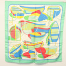 HERMES Carre 90 Scarf ""THALASSA"" Silk Green Auth 142398-15