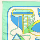 HERMES Carre 90 Scarf ""THALASSA"" Silk Green Auth 142398-2