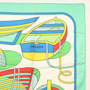 HERMES Carre 90 Scarf ""THALASSA"" Silk Green Auth 142398-4
