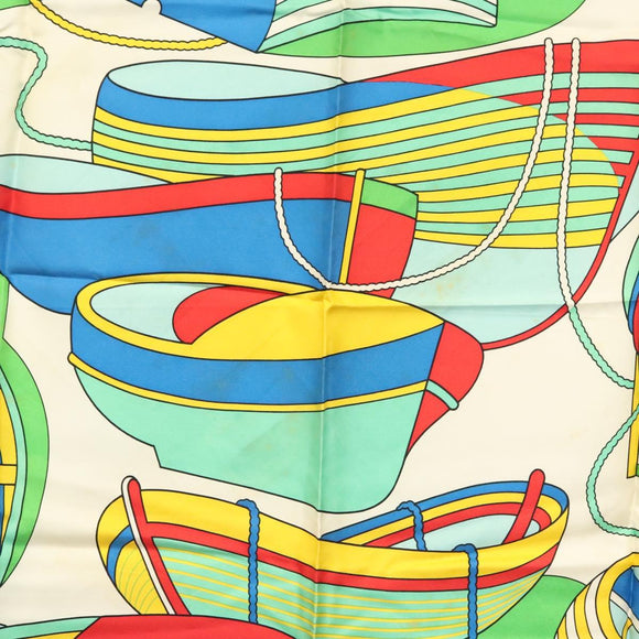 HERMES Carre 90 Scarf ""THALASSA"" Silk Green Auth 142398