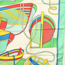 HERMES Carre 90 Scarf ""THALASSA"" Silk Green Auth 142398-7