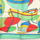 HERMES Carre 90 Scarf ""THALASSA"" Silk Green Auth 142398-9