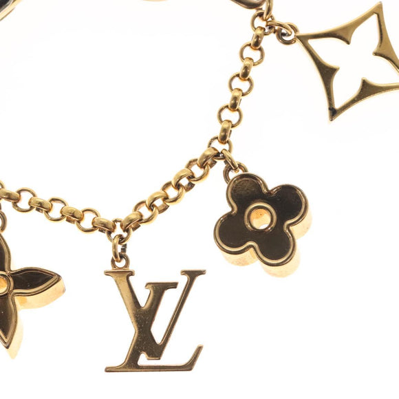LOUIS VUITTON Fleur de Monogram Charm metal Gold Tone M65111 LV Auth 142400