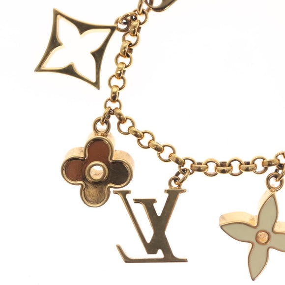 LOUIS VUITTON Fleur de Monogram Charm metal Gold Tone M65111 LV Auth 142400