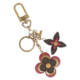 LOUIS VUITTON Monogram Blooming Flower Charm metal Gold M63084 LV Auth 142401