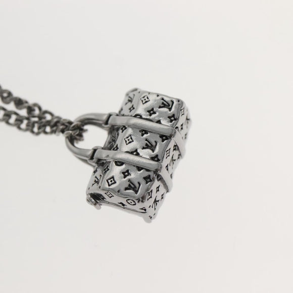 LOUIS VUITTON Collier LV Keepall Necklace metal Silver M00914 LV Auth 142404M