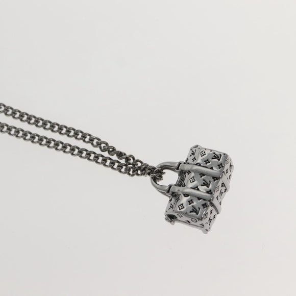 LOUIS VUITTON Collier LV Keepall Necklace metal Silver M00914 LV Auth 142404M