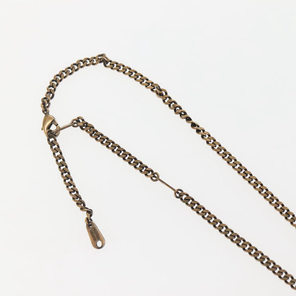 LOUIS VUITTON Collier Printed Initials LV Wood Necklace Gold MP2780 Auth 142405M