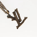 LOUIS VUITTON Collier Printed Initials LV Wood Necklace Gold MP2780 Auth 142405M-4
