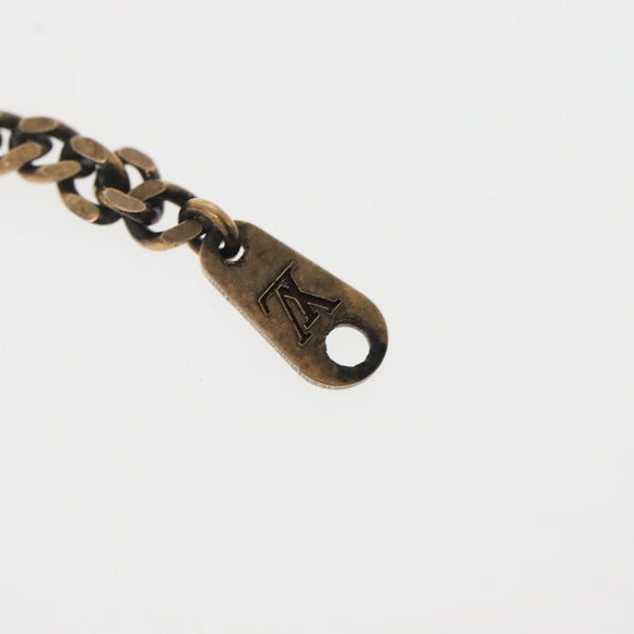 LOUIS VUITTON Collier Printed Initials LV Wood Necklace Gold MP2780 Auth 142405M