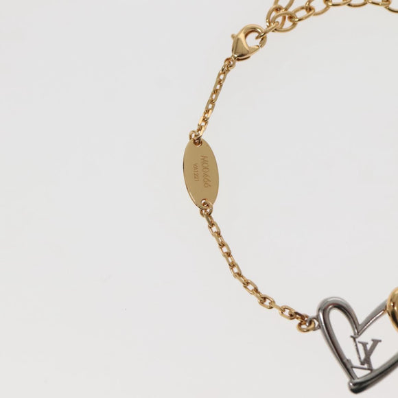 LOUIS VUITTON Brassle Heart Falling in Love Bracelet Gold M00466 LV Auth 142406M