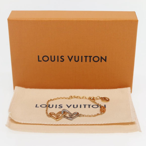 LOUIS VUITTON Brassle Heart Falling in Love Bracelet Gold M00466 LV Auth 142406M