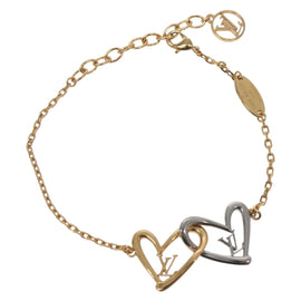 LOUIS VUITTON Brassle Heart Falling in Love Bracelet Gold M00466 LV Auth 142406SAM