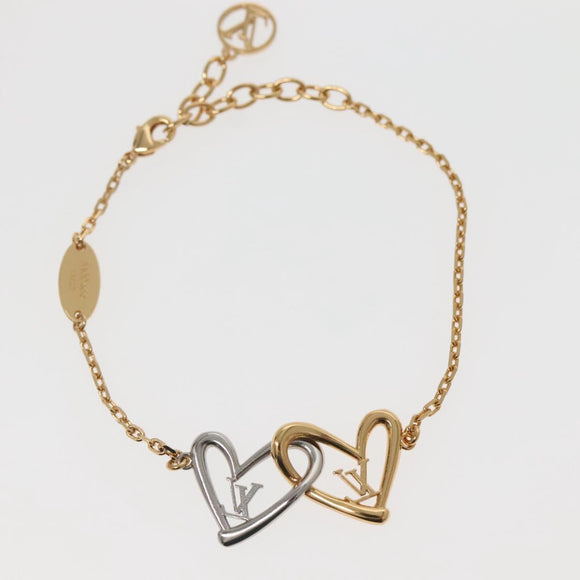 LOUIS VUITTON Brassle Heart Falling in Love Bracelet Gold M00466 LV Auth 142406M